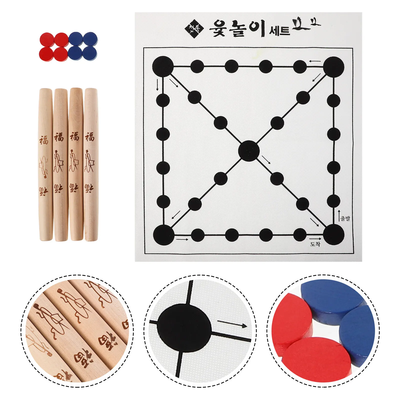 

1Set Korean Folk Board Game Nori Traditional New Year Celebration Game for Family Interaction Parent Child Bonding Indoor