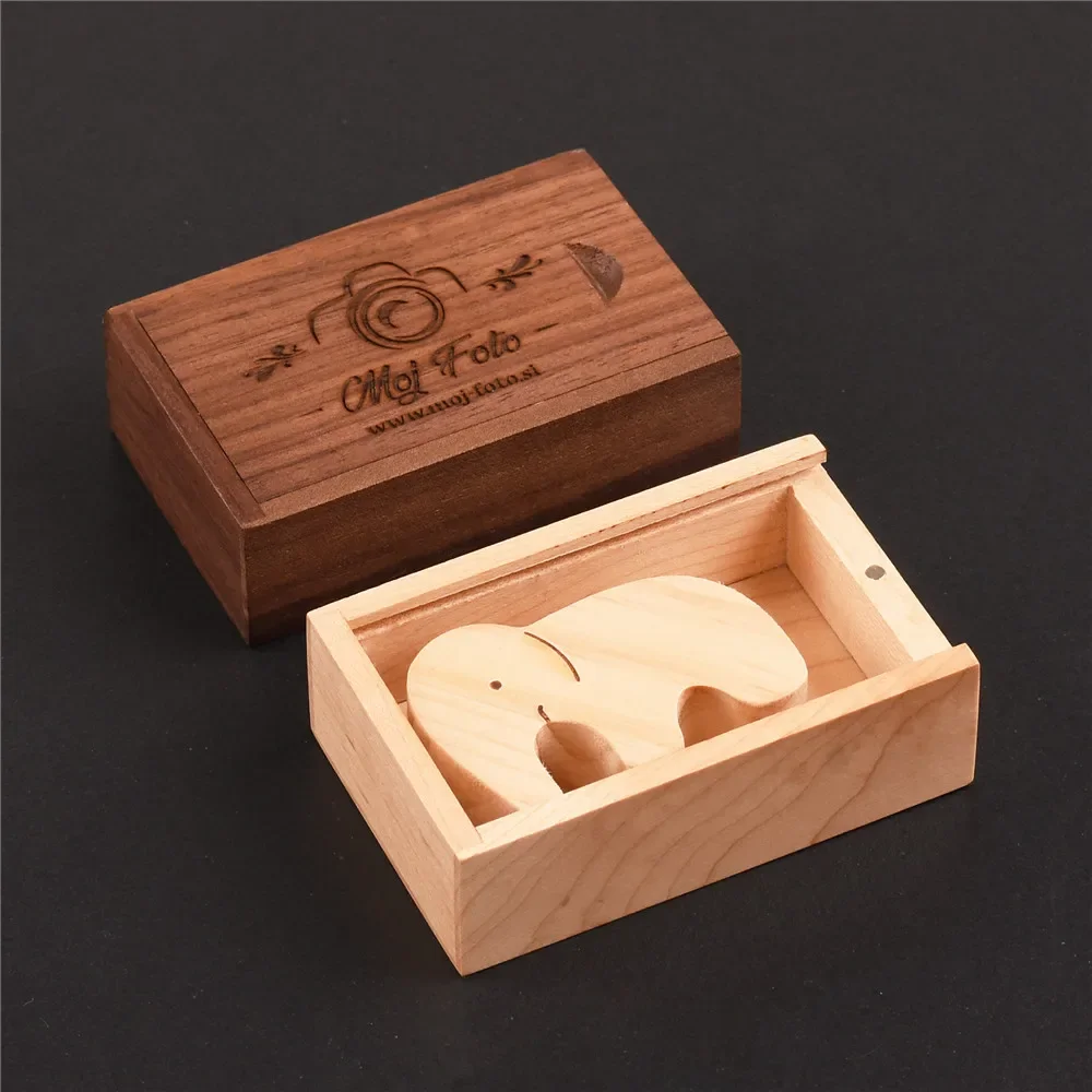 1pcs Free Laser Engraving Wooden Box With Sliding Top Storage Box for Necklace Ring Jewelry Or USB Free Printing Custom Wood Box