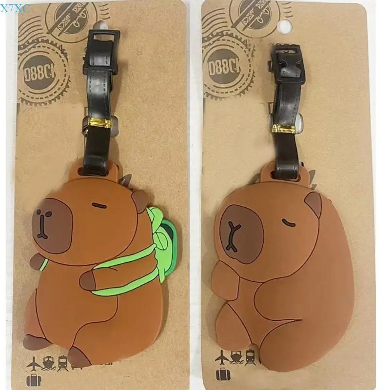 X7XC Japanese Capybara PVC Identification Portable Label for Backpacks and Phones