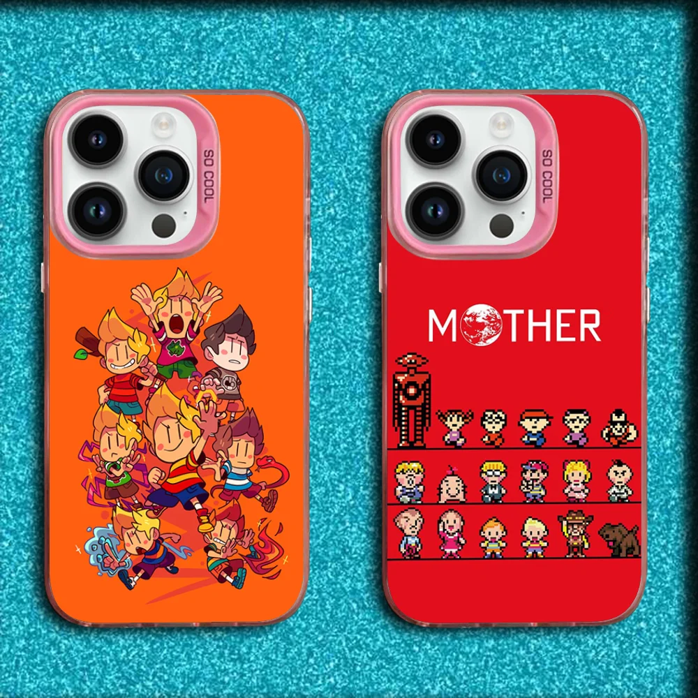 

Game E-EarthBound Mother 4 Phone Case For iPhone 16,15,14,13,12,11,Mini,Pro,MAX Pink Matte Silicone Cover