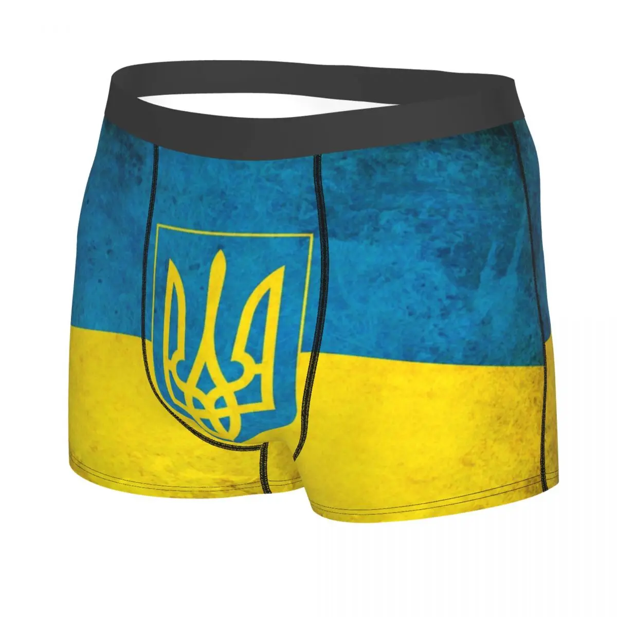 Custom Coat Of Arms Ukraine Flag Underwear Men Breathbale Boxer Briefs
