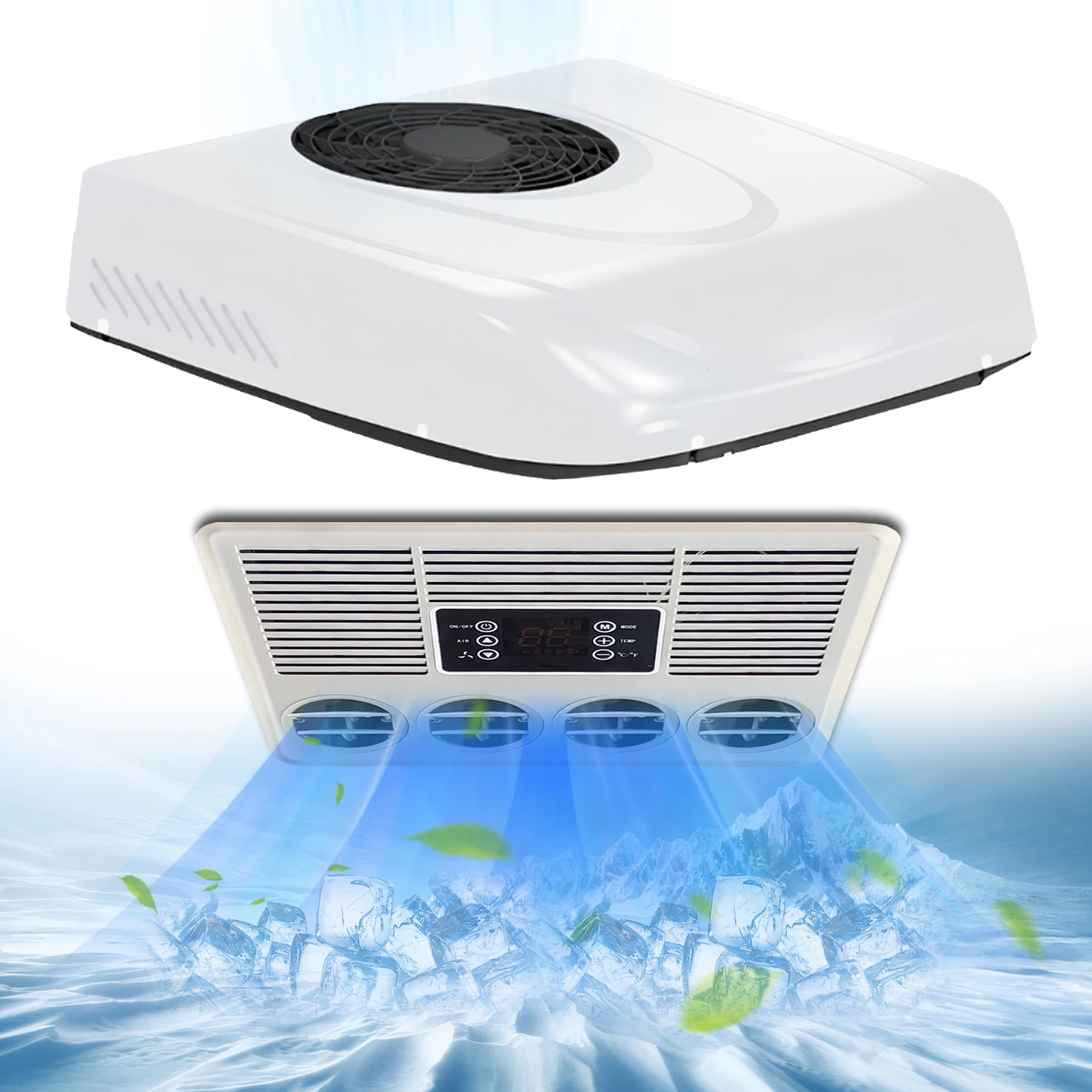 

Treeligo 2025 12V RV Rooftop Parking Big Air Conditioner Electric Car Air Conditioning For Truck Camper Van Caravan Motorhome