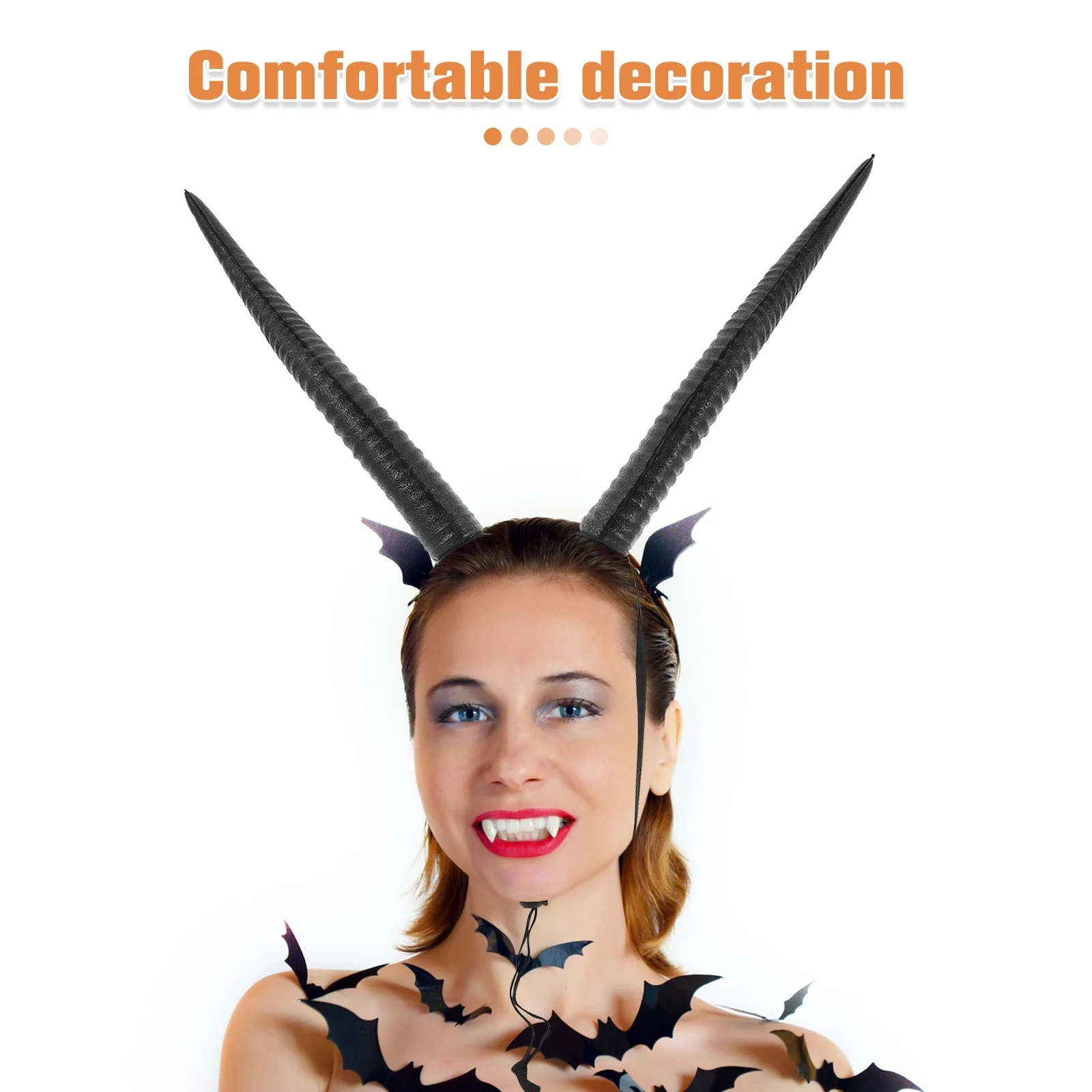 Feltro decoraciones de Halloween diadema accesorios cuerno de oveja cuernos Cosplay ropa gótica