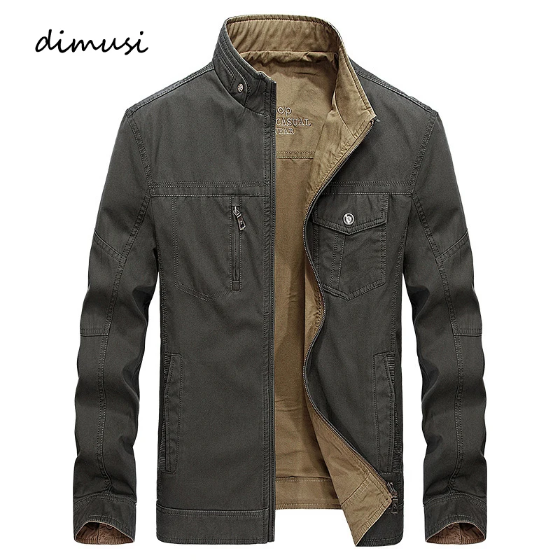 DIMUSI Autumn Men\'s Bomber Jackets Casual Outwear Male Both-Side Wear  Windbreaker Coats Man Camping Military Jackets Clothing