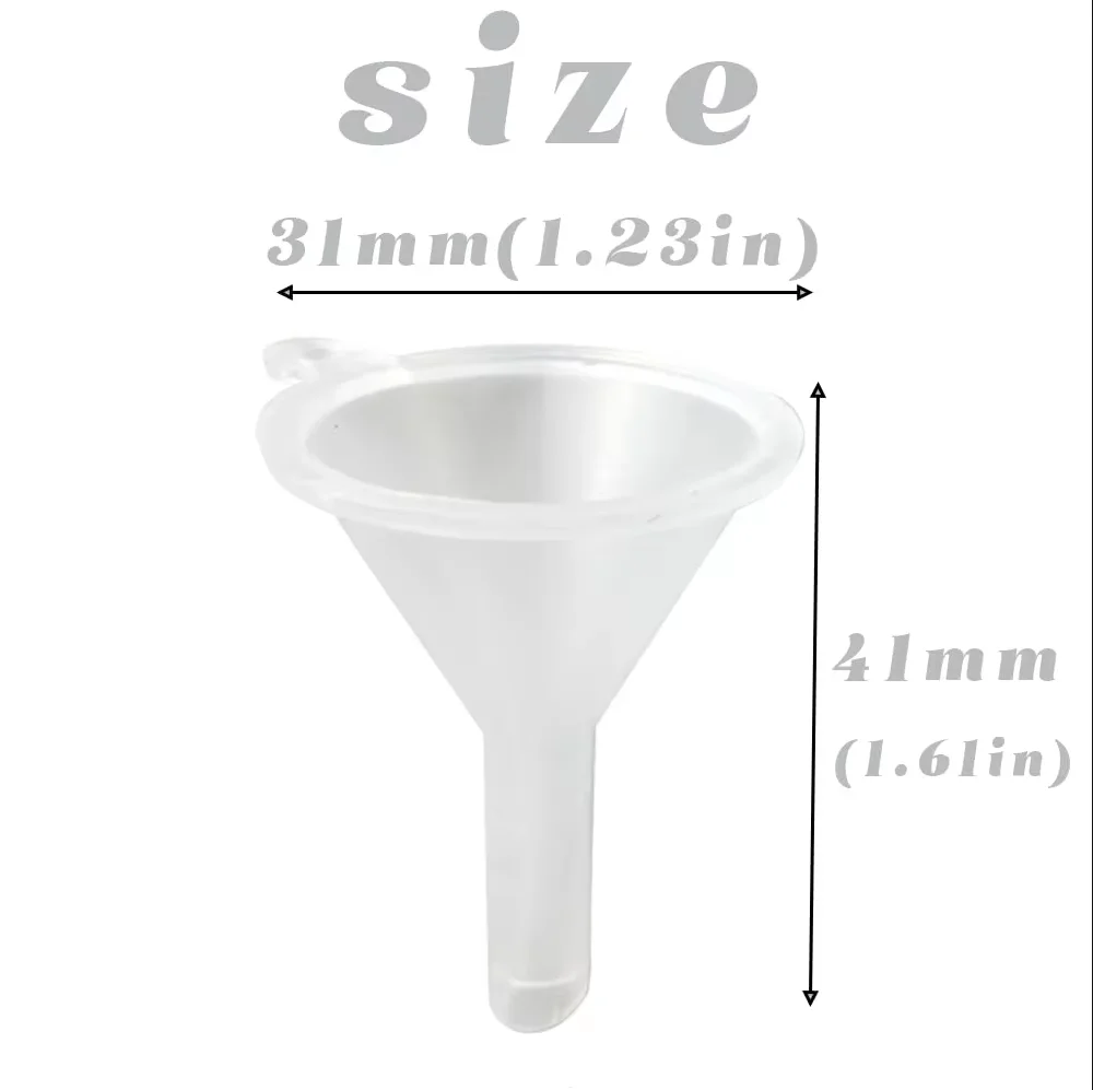 50/100Pcs Mini Transparent Plastic Funnel Set, Small Transfer Funnels Ideal for Lab Experiment, Baby Bottle Refill, Essential Oi