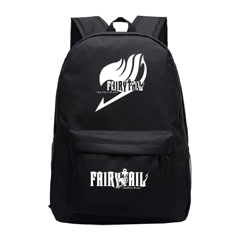 Anime Fairy Tail Print Backpack Boys High Quality Canvas Rucksack Women Men Casual Travel Bag Teenage Students Outdoor Daypack