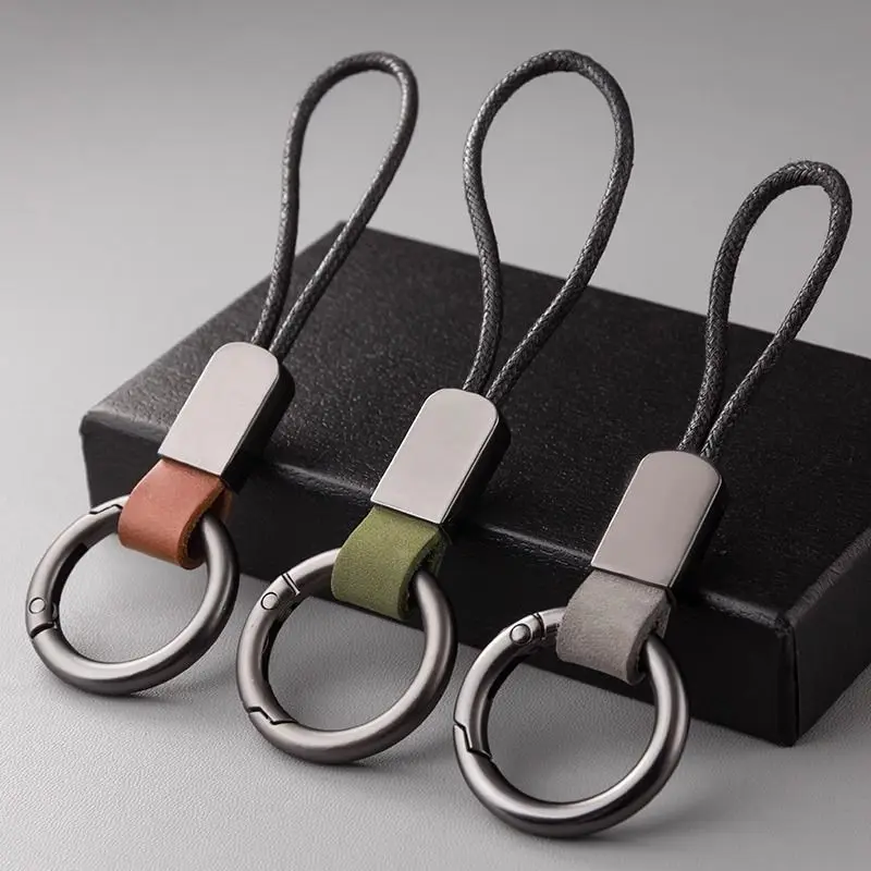 حامل مفاتيح السيارة EDC للرجال والنساء، حامل مفاتيح من جلد البقر، سلسلة مفاتيح بسيطة، منظم مفاتيح منزلي مدمج