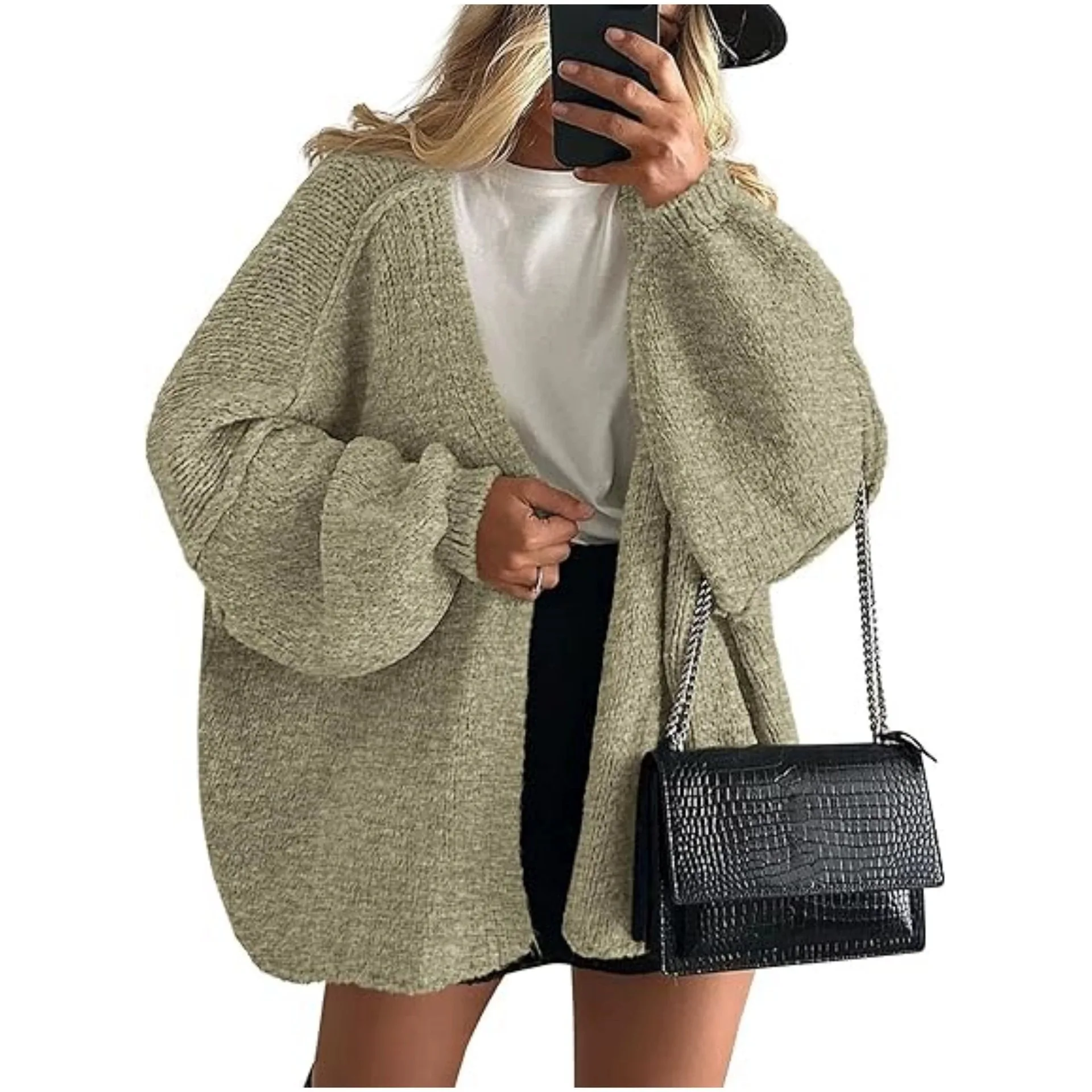Women's Knitted Cardigan Jacket Loose Dropped Shoulder Sleeves Fashion Casual High Street Long Sweater Street Cloak Coat
