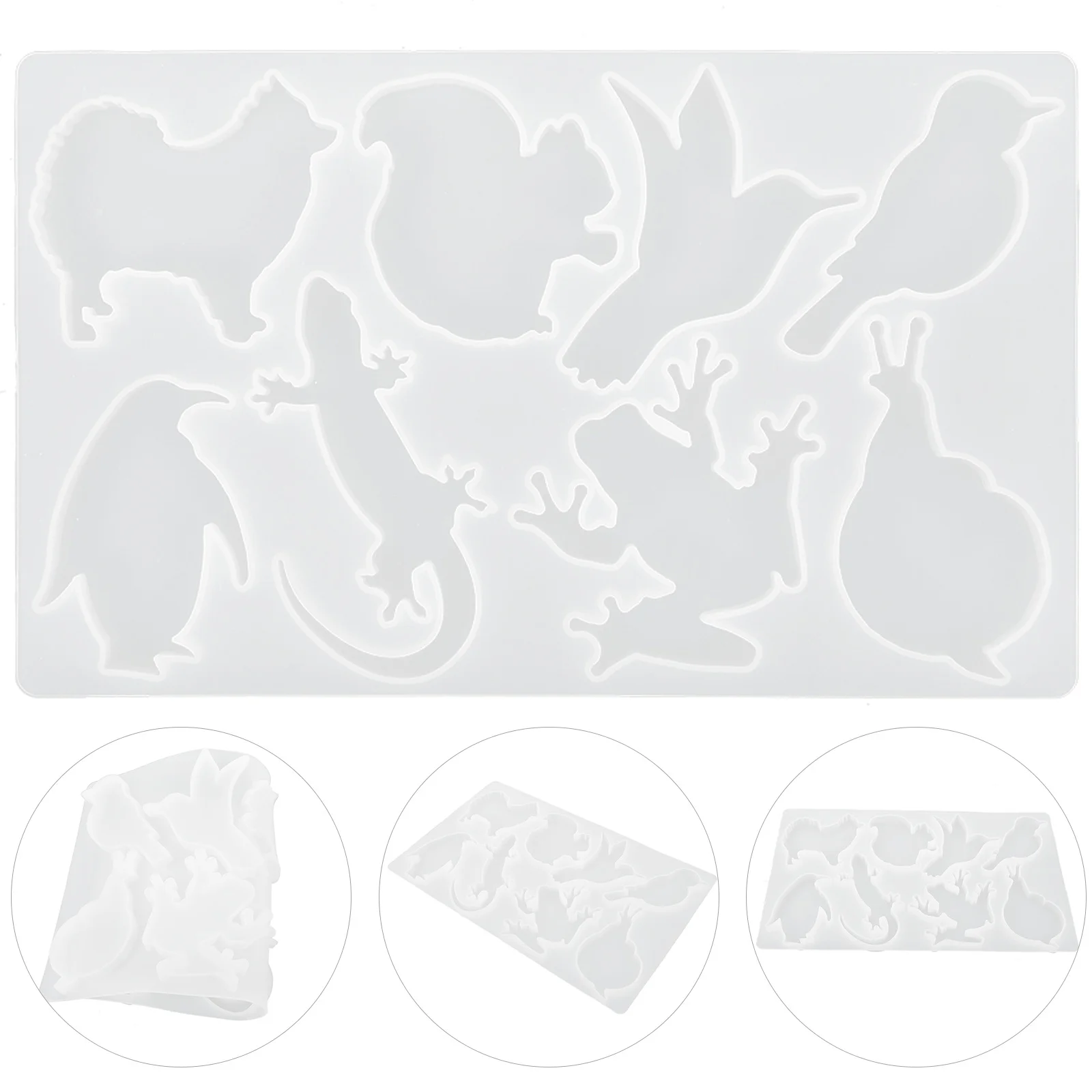 الحيوان قلادة المفاتيح قالب سيليكون Diy بها بنفسك الحرف قالب لراتنجات الايبوكسي غير عصا مرنة الحيوان على شكل أداة ديكور مجوهرات #5