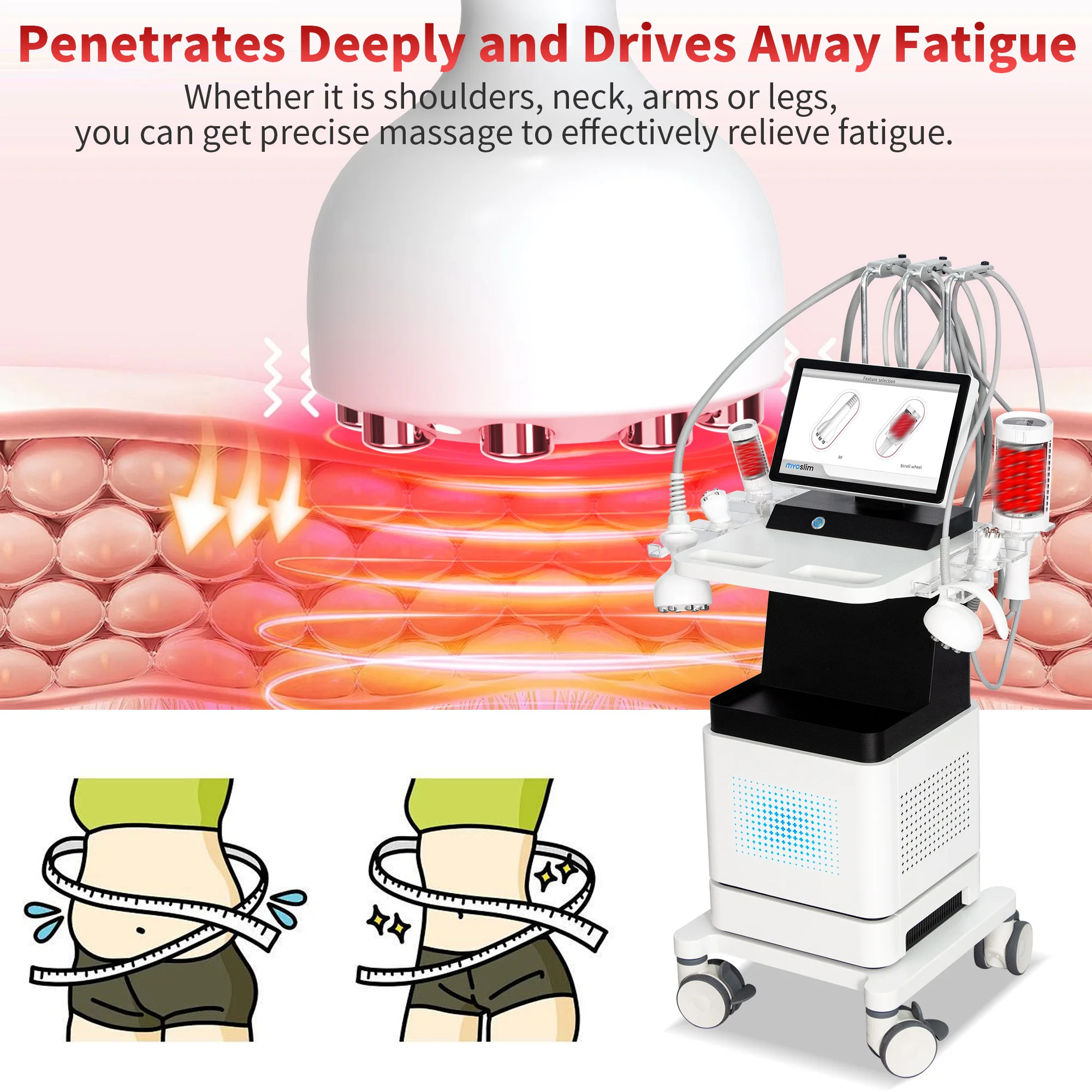 Professional 4D RF Body Slimming and Roller 2-in-1 Machine For Cellulite Reduction Skin Tightening and Abdominal Contouring