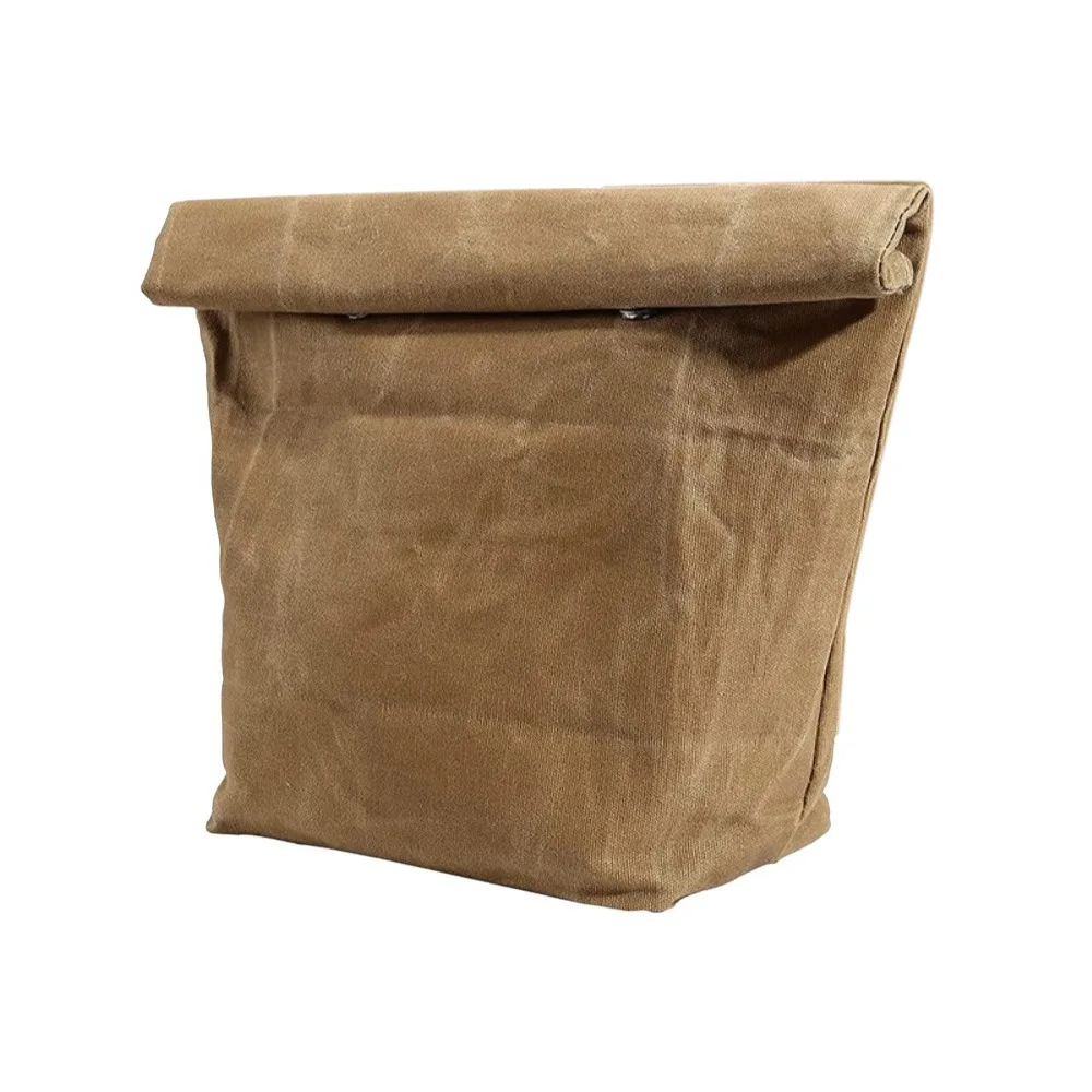 

Large Capacity Waxed Canvas Lunch Bag Anti-fouling Waterproof Aluminum Foil Ice Bag Reusable Thermal Insulation Cooler Bag