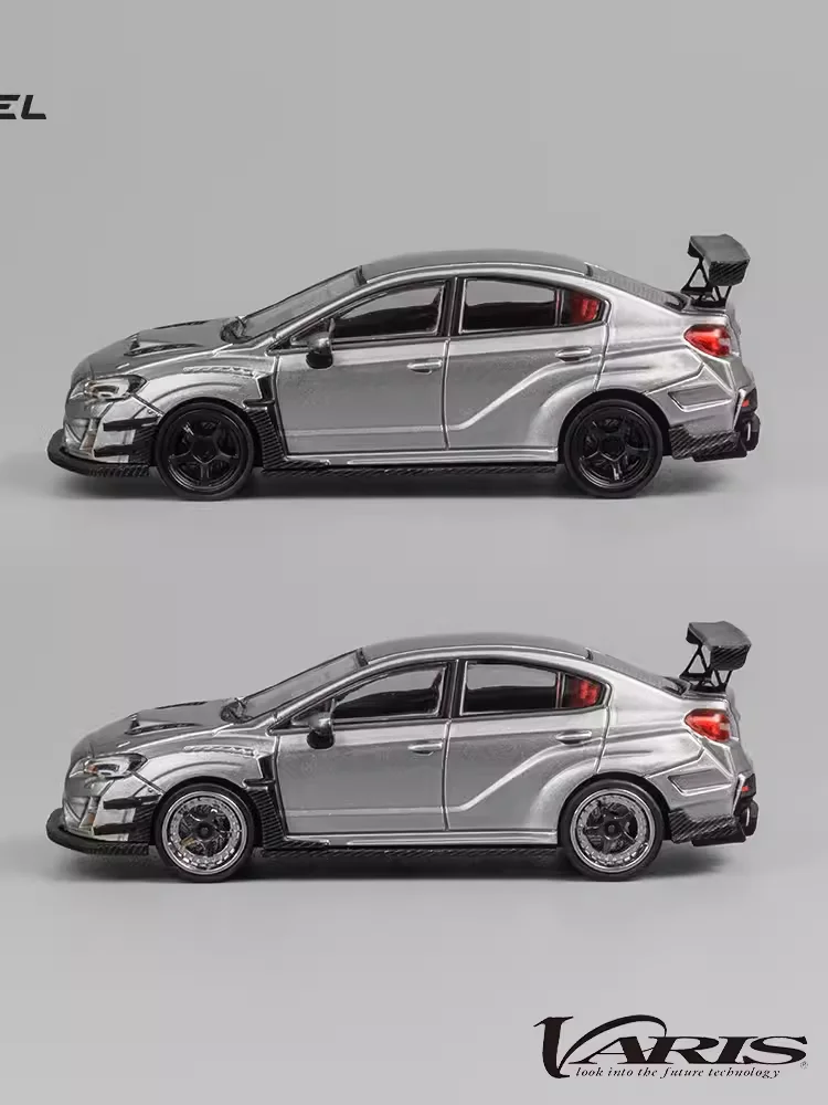 CMModel 1/64 STI Varis Widebody Diecast With replacement wheel Metallic silver