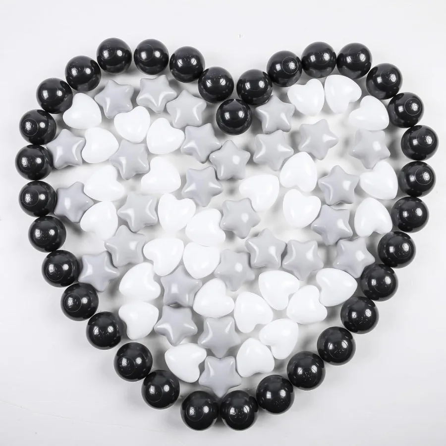 Ball Pit Balls 200 boules en plastique pour les tout-petits, balles anti-écrasement en jouets de jeu réutilisables pour enfants avec sac de rangement intérieur extérieur