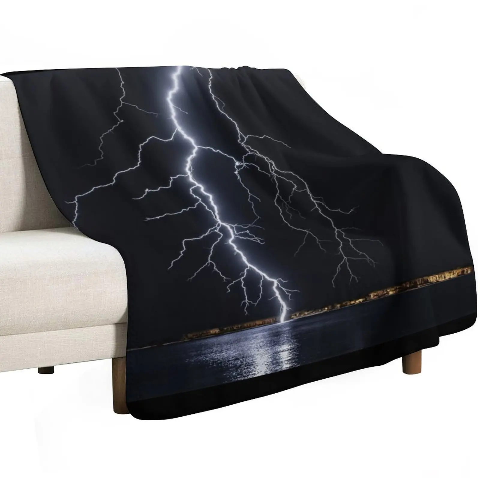 Lightning Bolt Struck Throw Blanket Extra Large Throw Shaggy Blankets For Sofas Cute Plaid sofa bed Nap Blankets