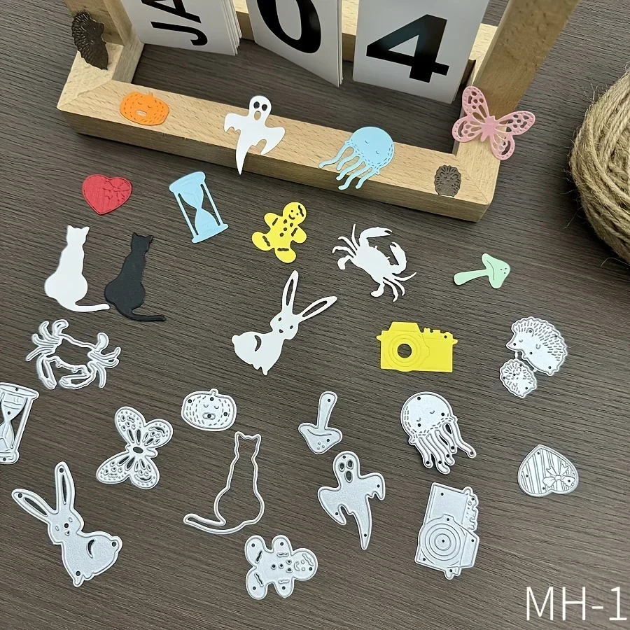 

2025 New Blind Box Series 100 Pieces - Animal Plant and Everyday Tool Molds Metal Cutting Dies for Scrapbook Card Making Stencil