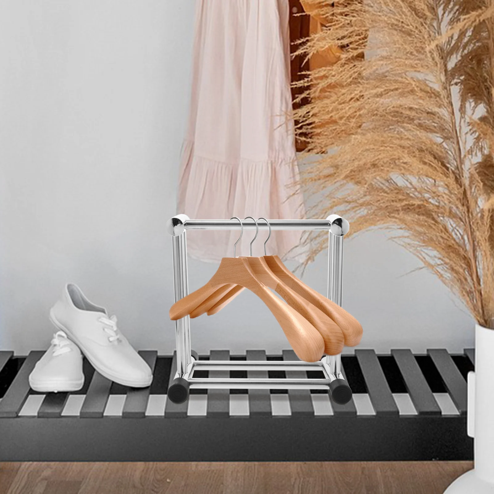 

Innovative Hanger Organizer Racks Compact Hanger Storage for Home Dormitory Bedroom Easy to Use Long-Term Durability