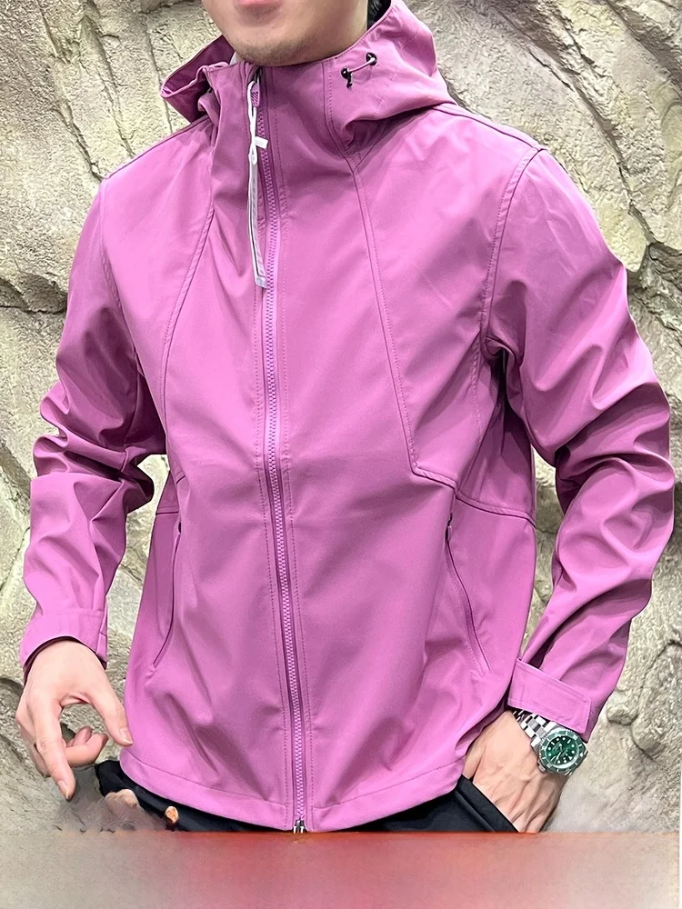 

Outdoor 3D Tailored Soft ell Jaet Couple Matching Durable Windproof Polyester Long Sve Zipper Closure Hooded Coat for ...