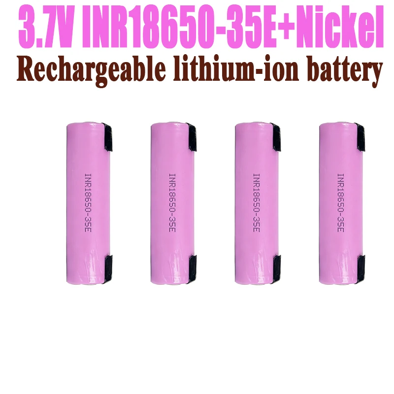 

High Capacity 3.7V INR18650-35E Battery with Nickel Strip, Rechargeable Li-ion for Power Supply & Electronic Devices
