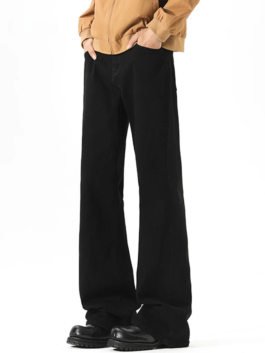 

Ретро-джинсы американского стиля с расклешенными штанинами для мужчин, весна-осень, повседневные, свободные, прямые, длинные брюки в уличном стиле