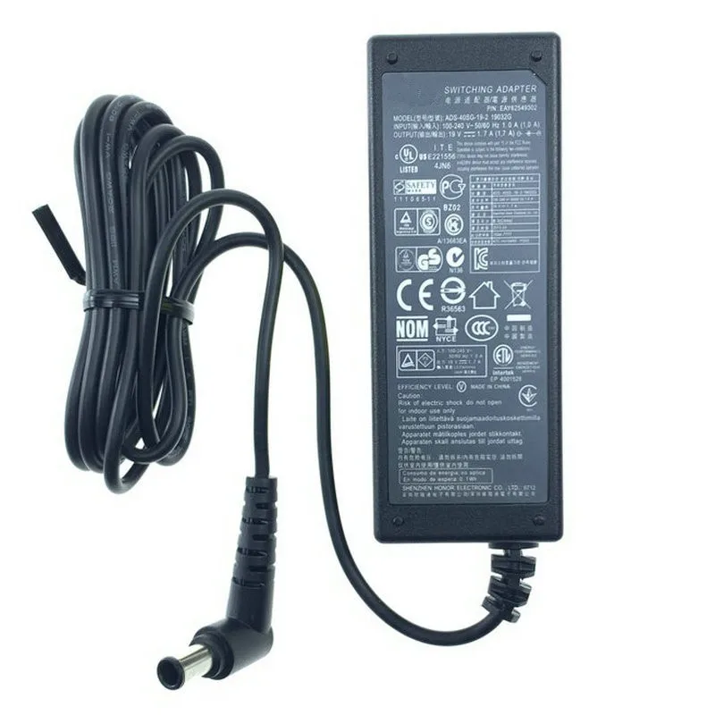 Cargador/adaptador de CA CC de 19V 1.7A 32.3W ADS-40FSG-19 para monitor LG FLATRON IPS277 E2242C 2351 E1948S E2242C E2249 W1947CY