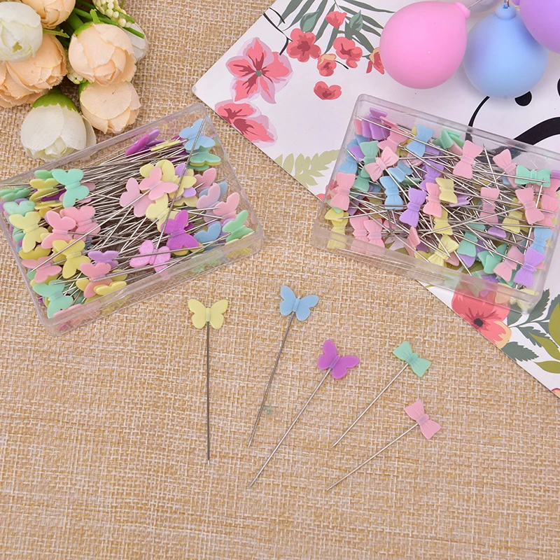 100Pcs/lot Sewing Accessories Patchwork Pin With Box DIY Button Head Pins DIY