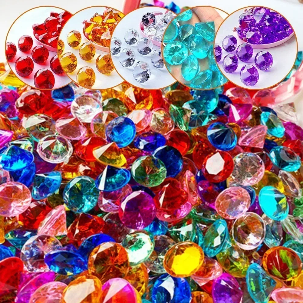 100Pcs Gems Fillers Diamond Jewely Treasure Chest Pirate Filler Props Party Confetti Wedding Christmas Decoration Gifts