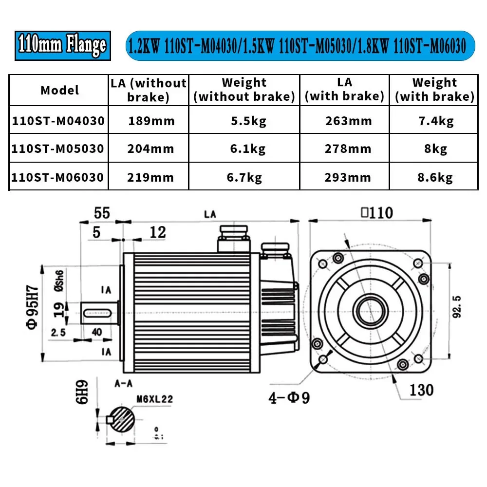 Optical Encoder Servo Motor Drive Kit 110ST/130ST Modbus RS485 3/5/10M Power Cable AC Drive Permanent Magnet Matched Driver AASD