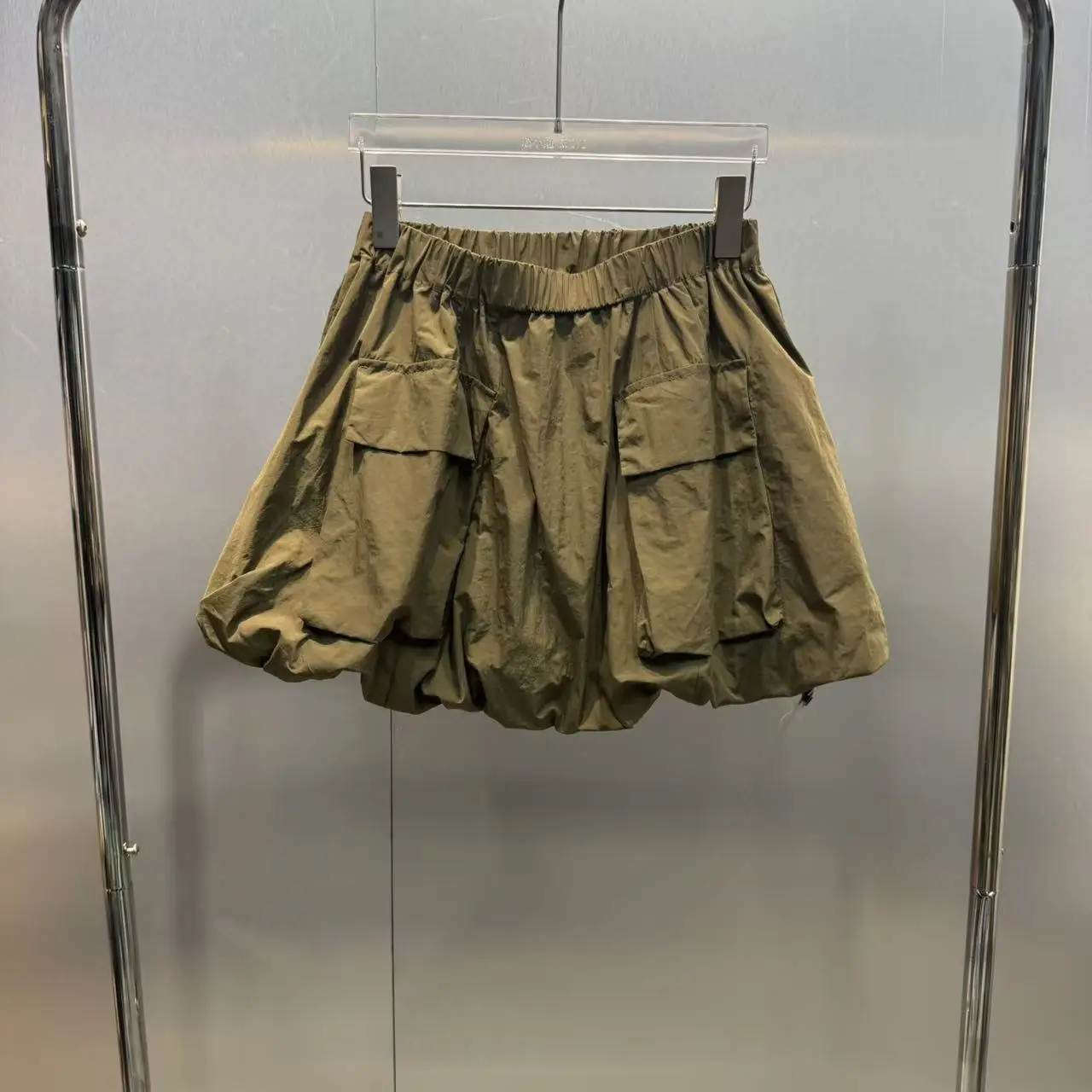 

Summer 2026 New Design Workwear Style Elastic Waist Multi Pocket Pleated Flower Bud Skirt South Oil 2026 Polyester Cotto...
