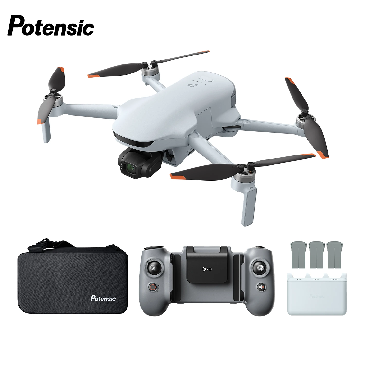 Drone Potensic ATOM 3 C0 avec caméra pour adultes, 4K 60fps, photo 8K, portée de transmission de 16 km, CMOS 1/1.3'', stabilisateur 3 axes, AI Track 2.0, mode Med-Tele, QuickShots, moins de 249 g, drone professionnel 4K