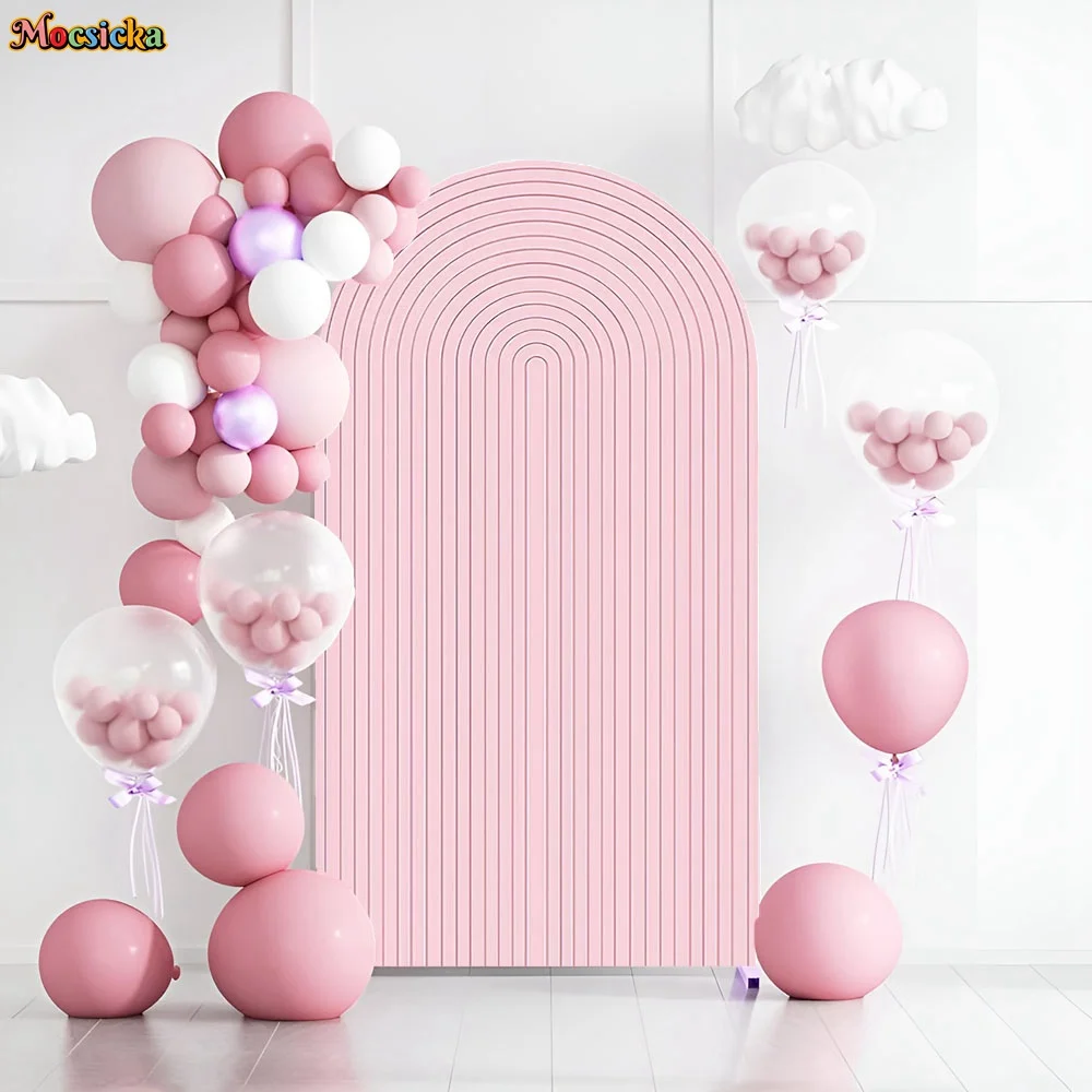 

Mocsicka Pink Arch Backdrops 2-Sided Newborn Welcome Party Decor Baby Shower Background Photo Studio Photography Props Supplies