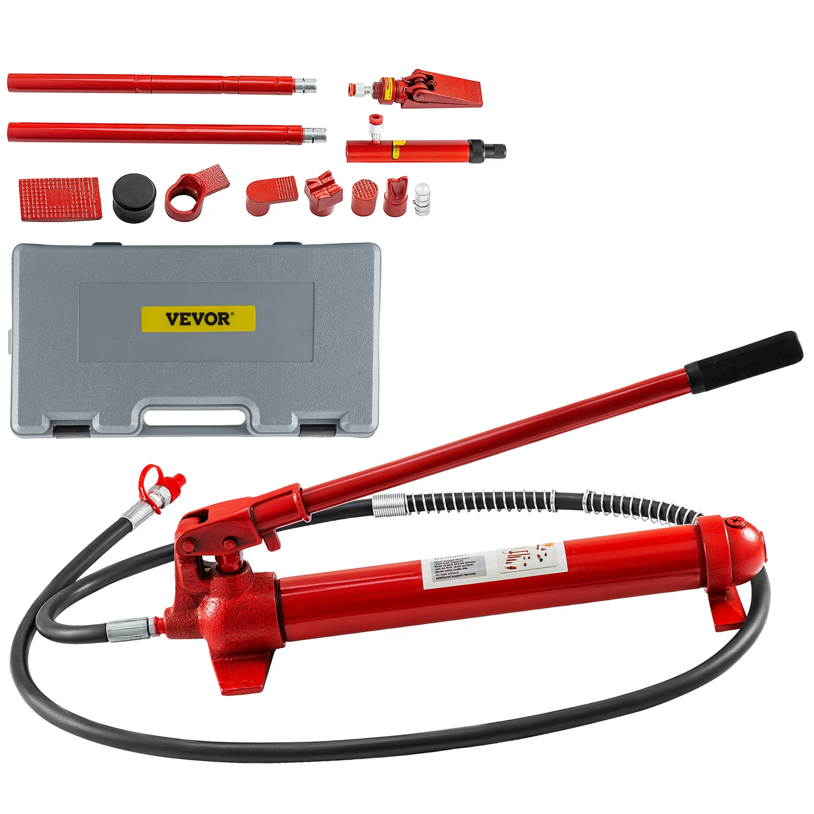 VEVOR 12 Ton Porta Power Kit 2m (78.7 inch) Oil Hose Hydraulic Car Jack Ram Autobody Frame Repair Power Tools for Automobile