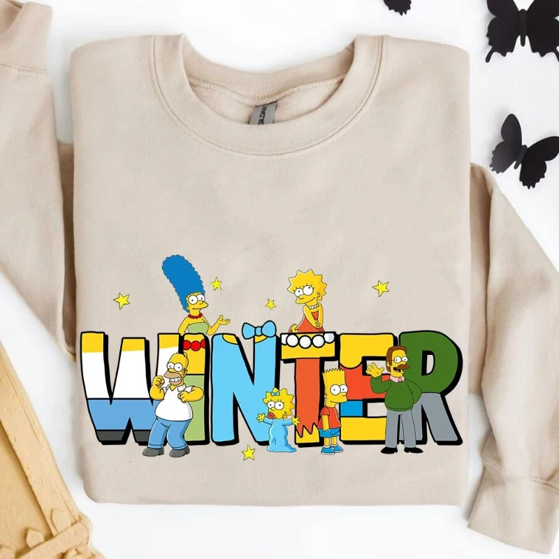سترة بقلنسوة للسيدات من The Simpsons Disney Christmas لخريف/شتاء، عصرية جديدة، مناسبة لكل من الرجال والنساء