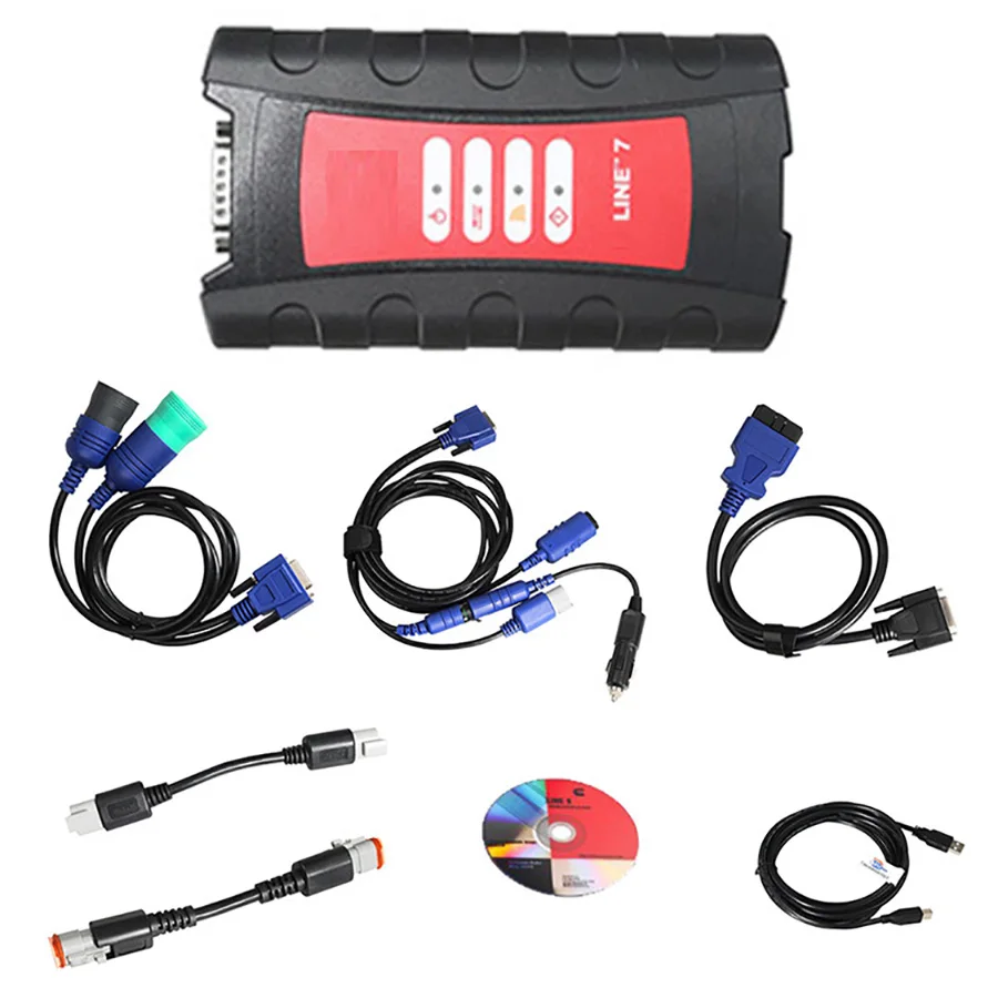 2024 CMS Line 7 6 Data Link Adapter Site v8.9 V8.7 Truck Scanner Heavy Duty Truck Diagnostic Tool Support EURO 4/5/6