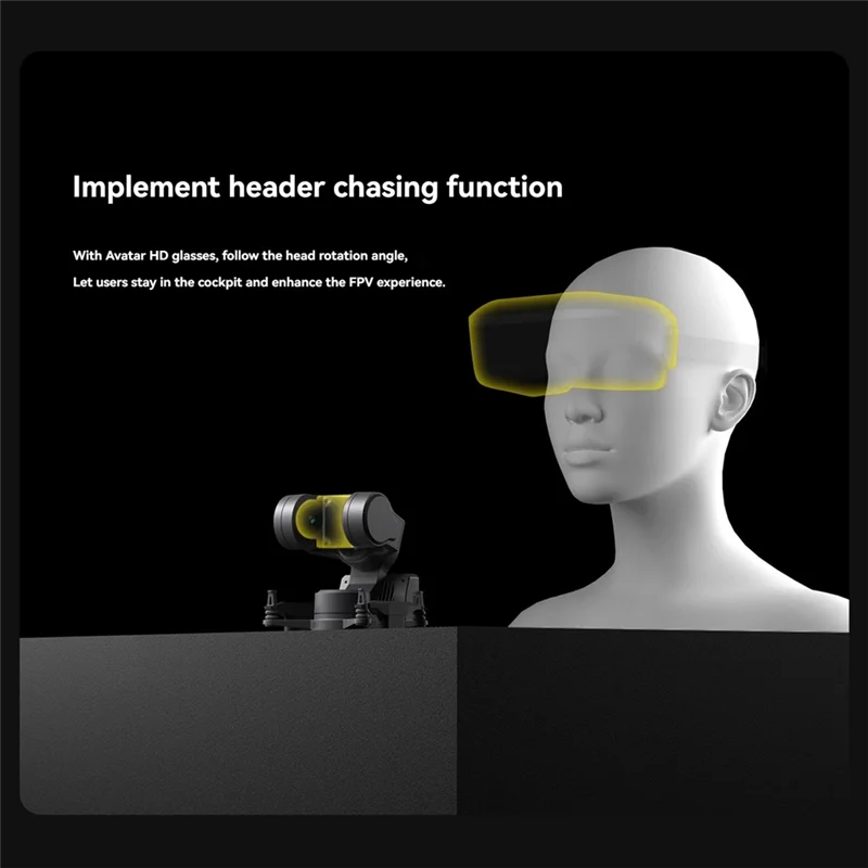ABBK-GM1 Supporto per inclinazione panoramica con giunto cardanico per fotocamera FPV con tracciamento della testa compatibile con occhiali Avatar HD per drone FPV