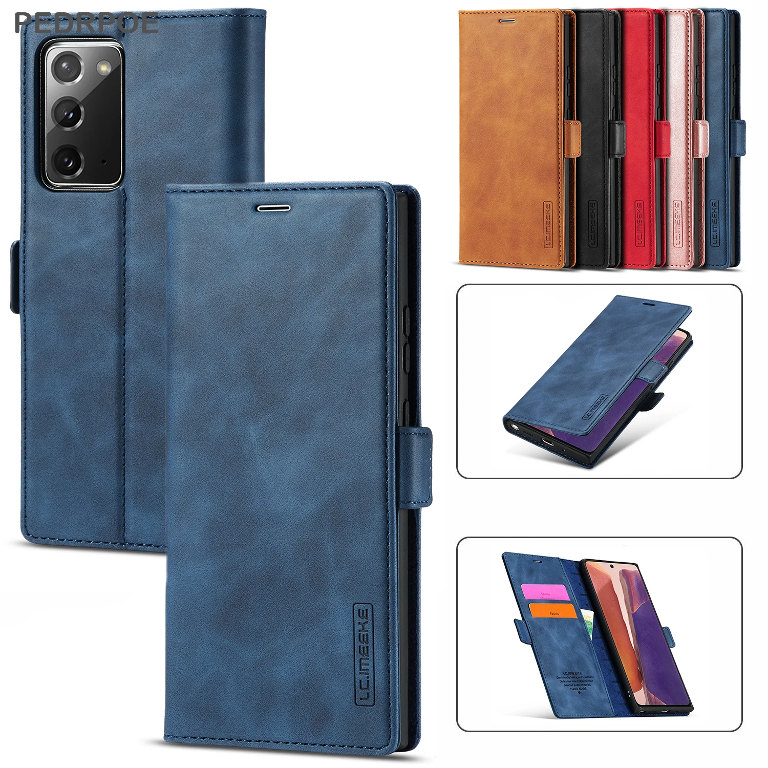 

Matte Leather Flip Wallet Case For Samsung Galaxy Note 20 Ultra Note 10 Plus Note 9 Luxury Card Slots Phone Protect Cover Coque