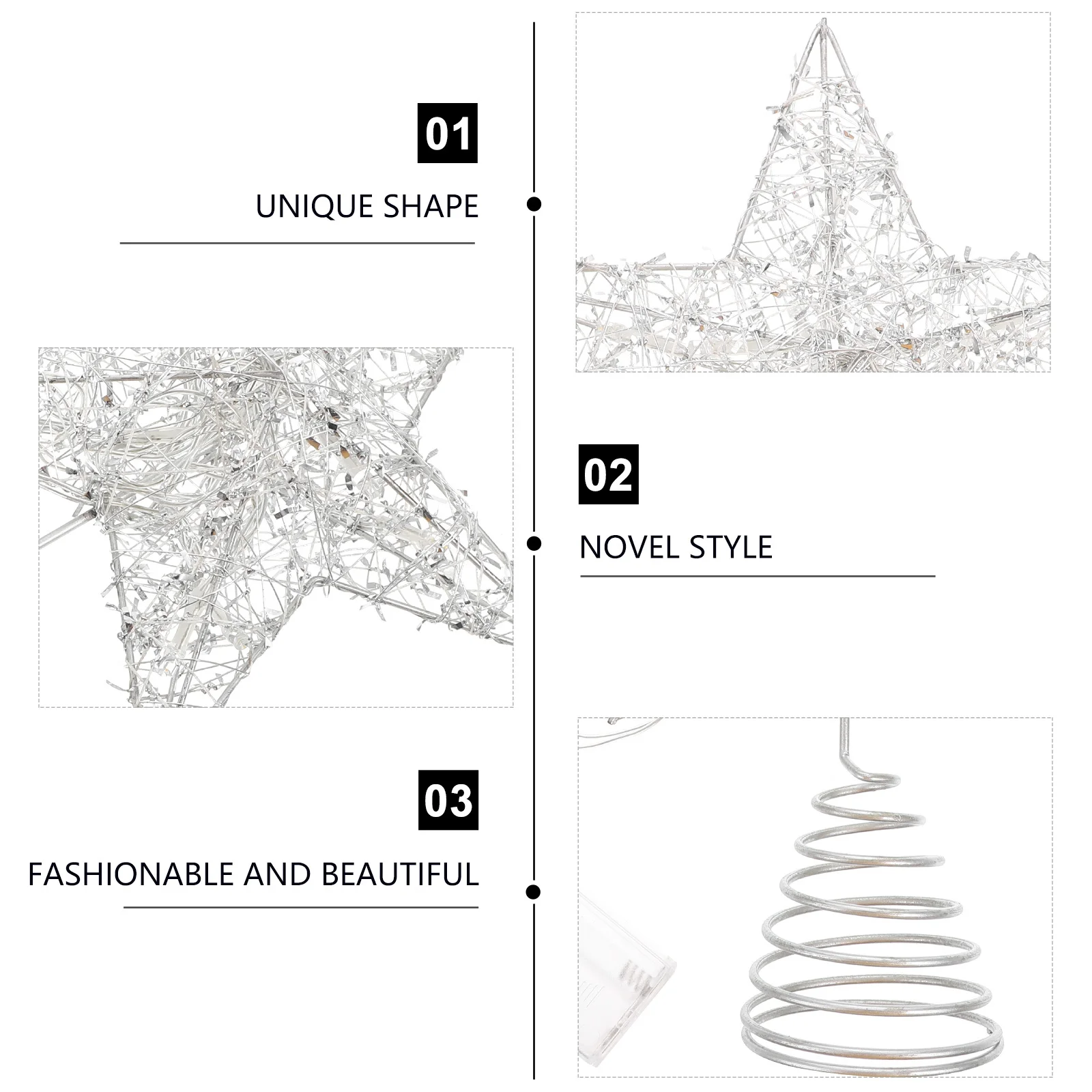 

1pc Xmas Tree Topper Star Light Christmas Decor Accessory Festival Indoor Lamp Creative Luminous Treetop Ornament For Holiday