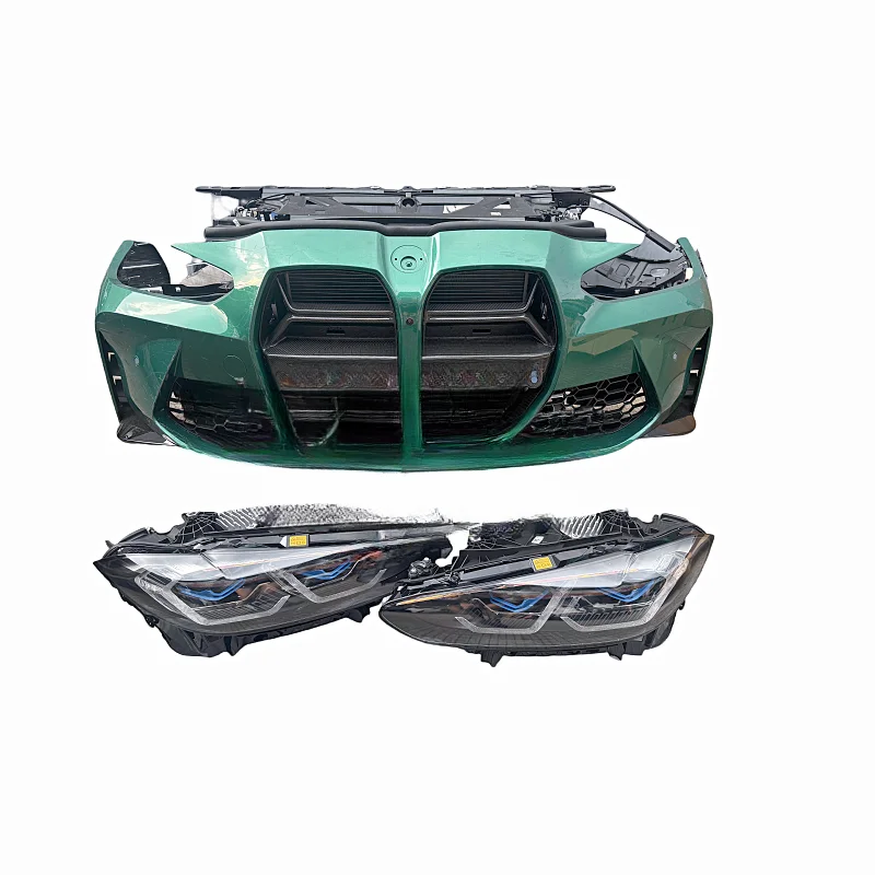 

For BMW M3 M4 Front Bumper and Carbon Fiber Grille Body Kit Original Laser Headlight Second-Hand Plastic Made