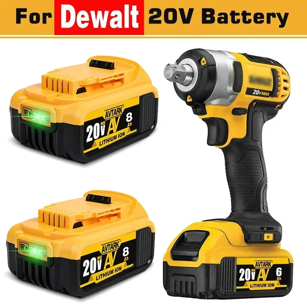 

2023 Upgrade DCB200 20V 6000mAh Battery , charger For Dewalt 18V DCB184 DCB200 DCB182 DCB180 DCB181 DCB182 DCB201 Tools Battery