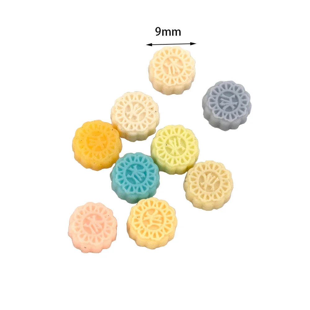 9Pcs 1/12 Dollhouse Miniature Accessories Mini Resin Moon Cake Simulation Food Dessert Model for Doll House Decoration ob11