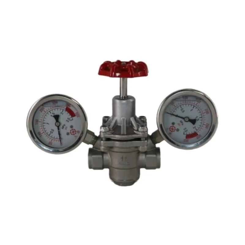 Stainless steel pneumatic adjustable structure threaded pressure reducing valve water air oxygen regulator