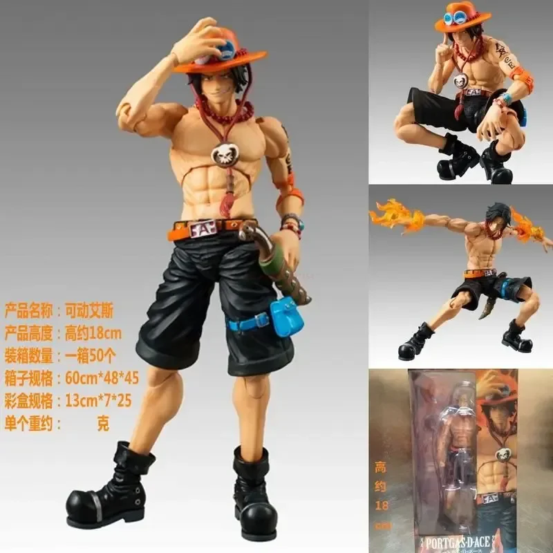 18Cm Eendelige Actiefiguren Luffy Roronoa Zoro Aas Variabele Gelede Beweegbare Gewrichten Collectie Model Speelgoed Kinderen Kerstcadeaus