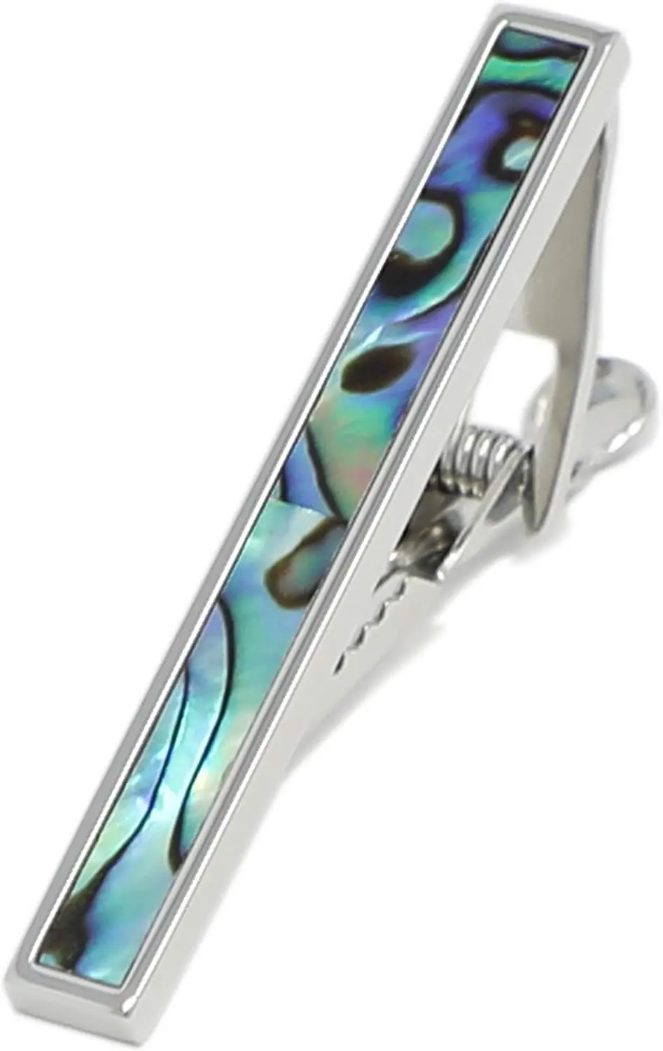 

2-Inch Abalone Shell Tie Clip with Gift Box, Classic Stone Design for Men