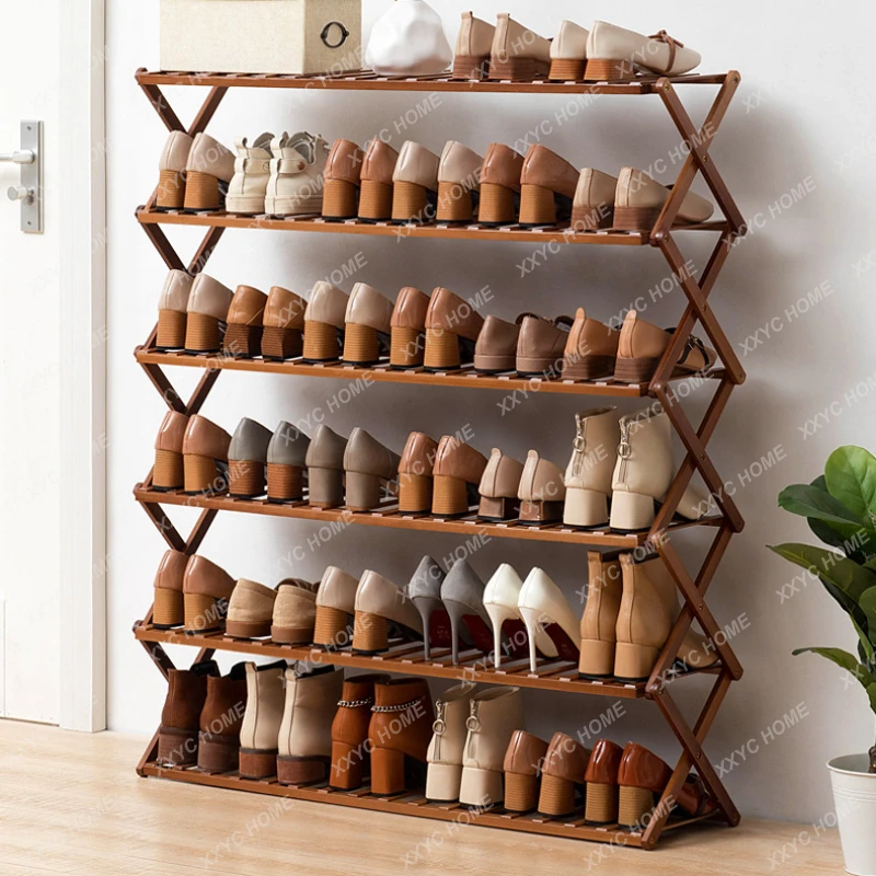 

Installation-free simple shoe rack assembly dust-proof dormitory entrance living room indoor small shoe cabinet folding multi-la