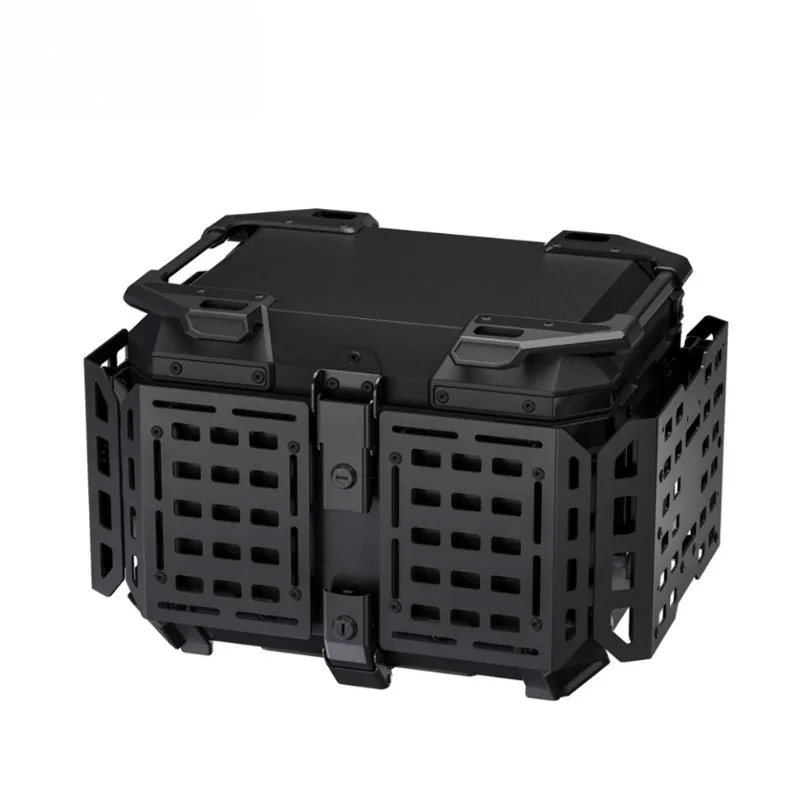 Motorcycle aluminum alloy multi-functional armored trunk portable electric vehicle trunk with baseplate