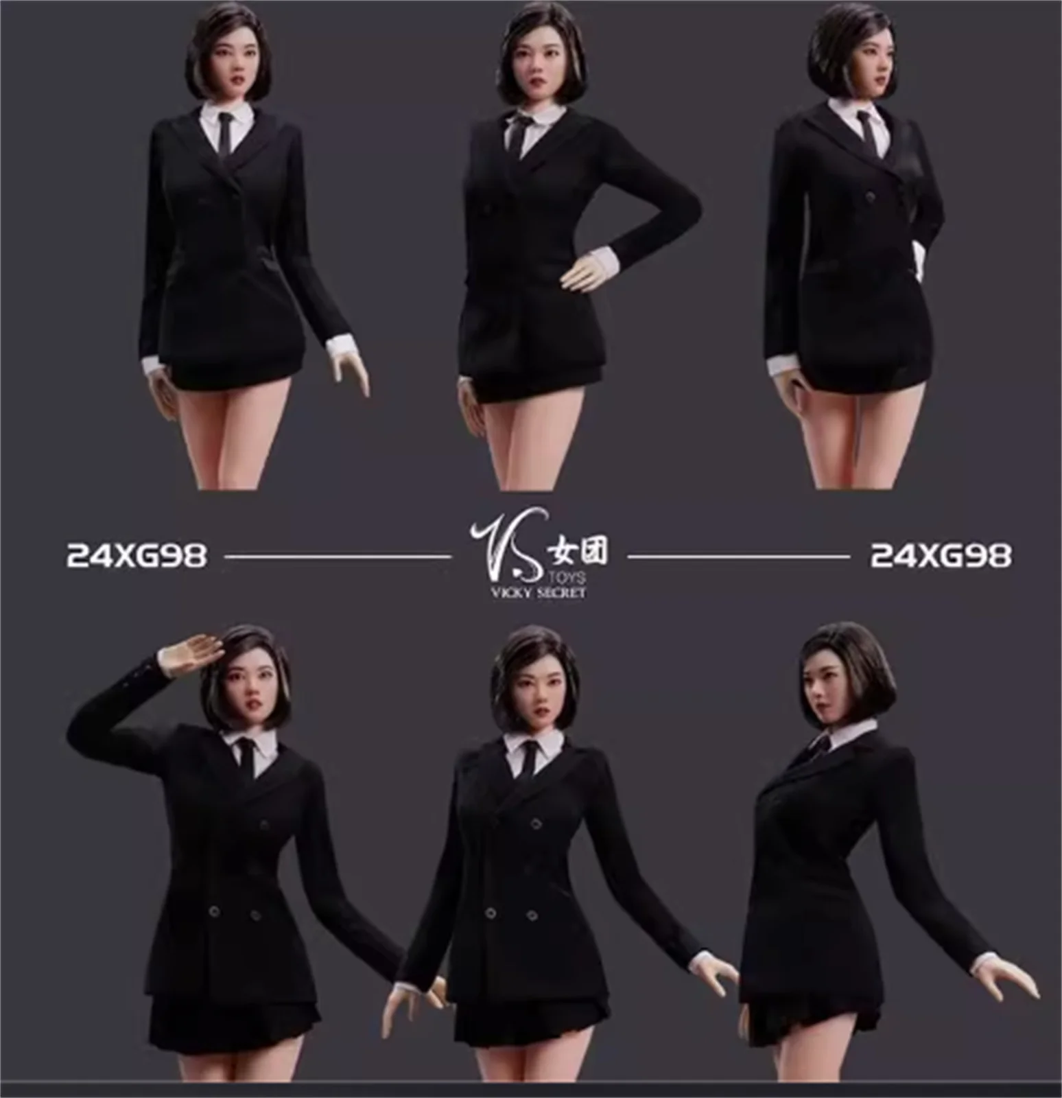 

VSTOYS 24XG98 1/6 Scale Female Soldier Tailored Suit Jacket Casual Shirt Short Skirt Clothes For 12inch A for 12inch Figure Toys