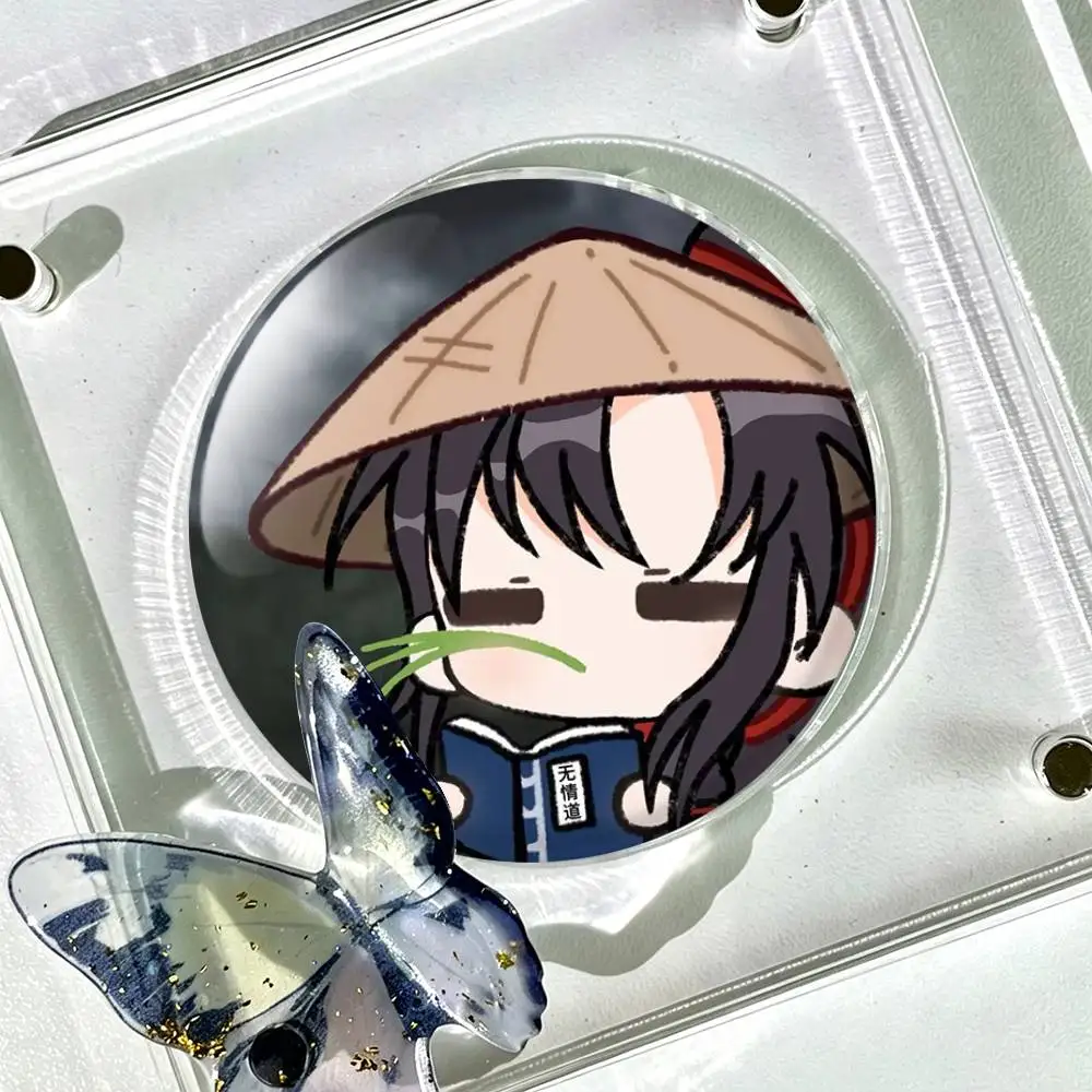 Mo Dao Zu Shi Lan Wangji Wei Wuxian Laser Badge Creative Pins Brooch for Bag Clothes Hat Decor Gifts Fans Collect
