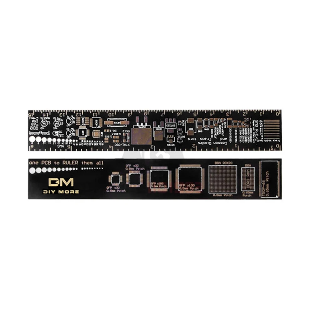 Regla PCB de 3 tipos, 15cm, 20cm, 25cm, herramienta de medición multifuncional, Chip de condensador de resistencia, Transistor de diodo IC SMD