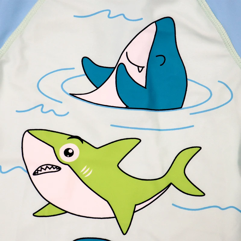 3 PCS Children Swimming Costume Boy Swimwear Cute Shark Swim Suits Sunblock Beach Clothing With Cap Kids Boys Swimsuits 2-15Y