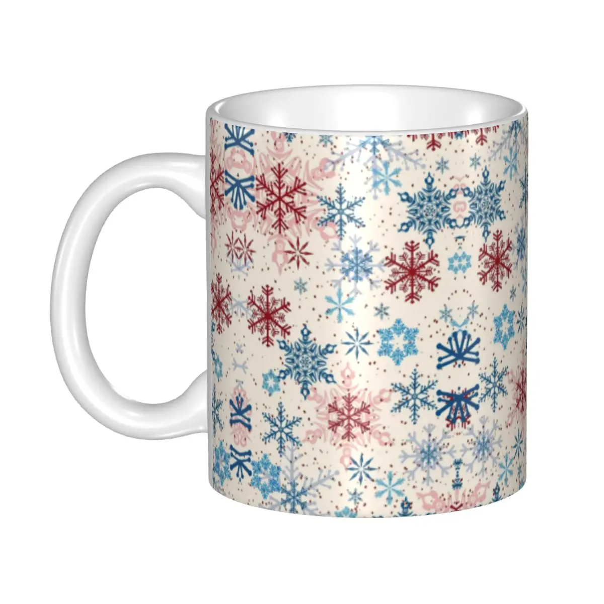 Customized DIY Snowflake Ceramic Mugs Happy Christmas Coffee Cups Creative Present