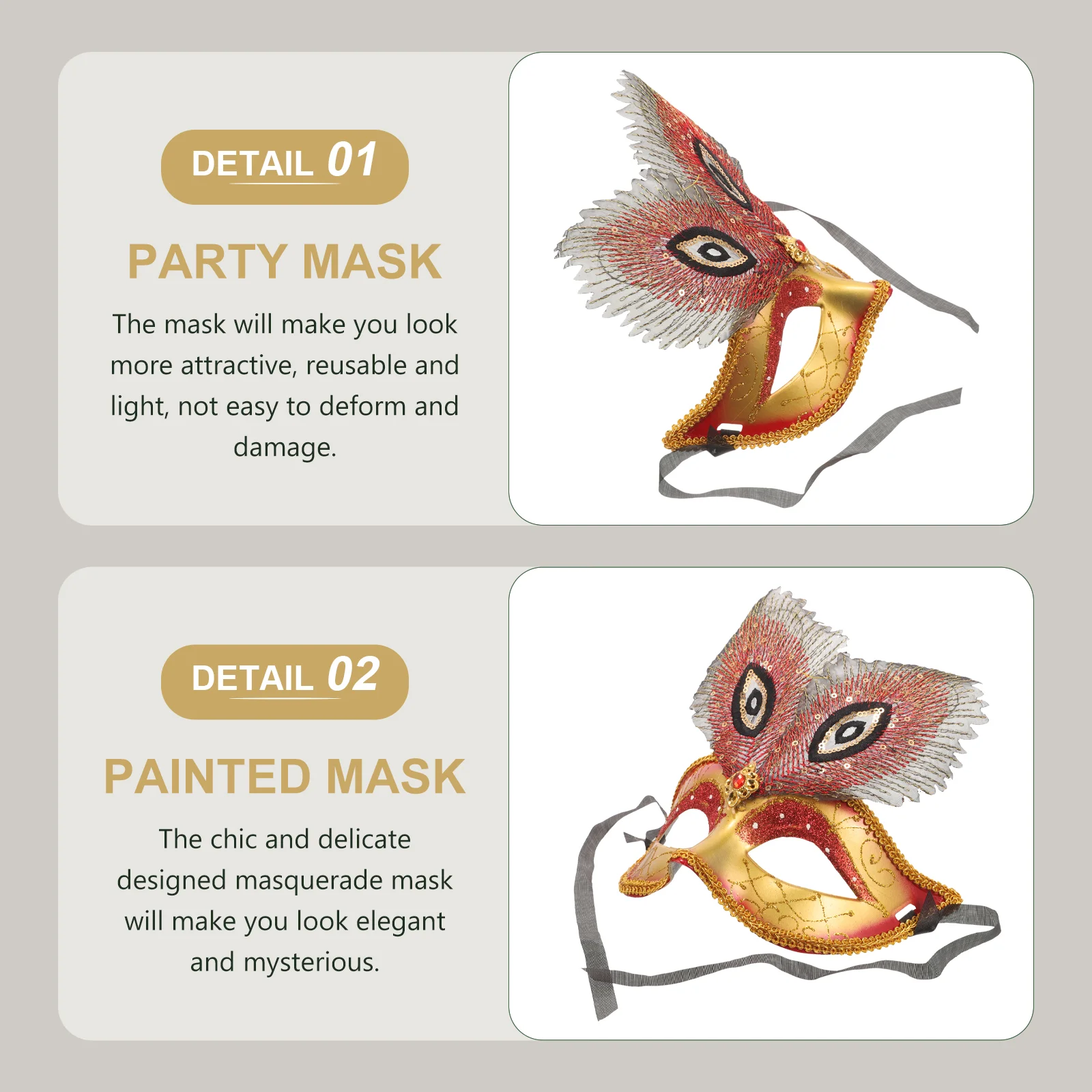 Painted Mask For Masquerade Party Cosplay Costume Accessory Masks Prop Prom Decorative Women